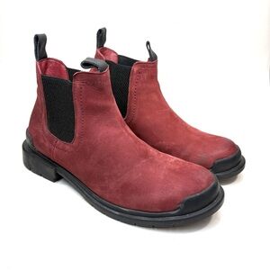 Bueno Red Leather Ankle Boots | 36